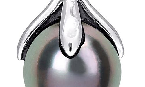 Delmar Black Cultured Pearl Threader Earrings In Black