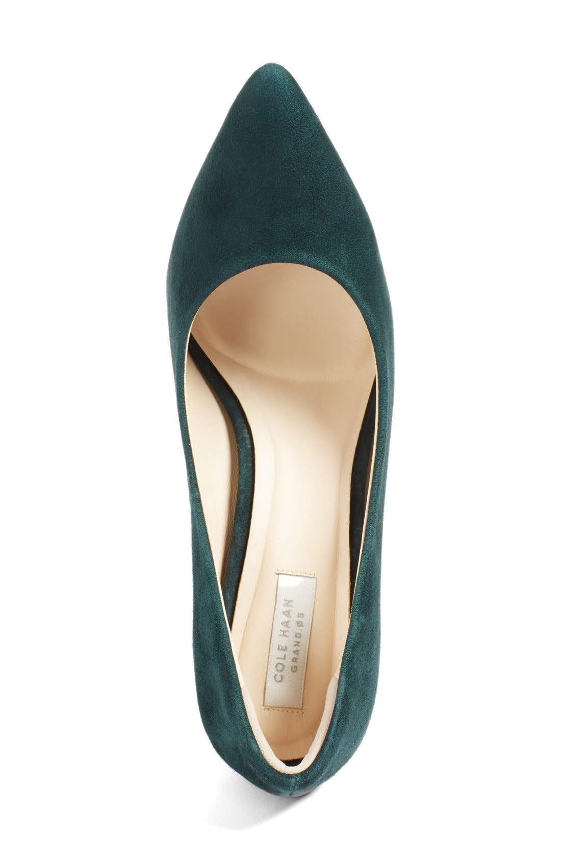 'Eliza - Grand.OS' Pointy Toe Pump, Alternate, color, SCARAB GREEN SUEDE