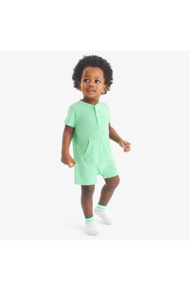 Primary Baby Heathered Henley Shortie, Alternate, color, Clover