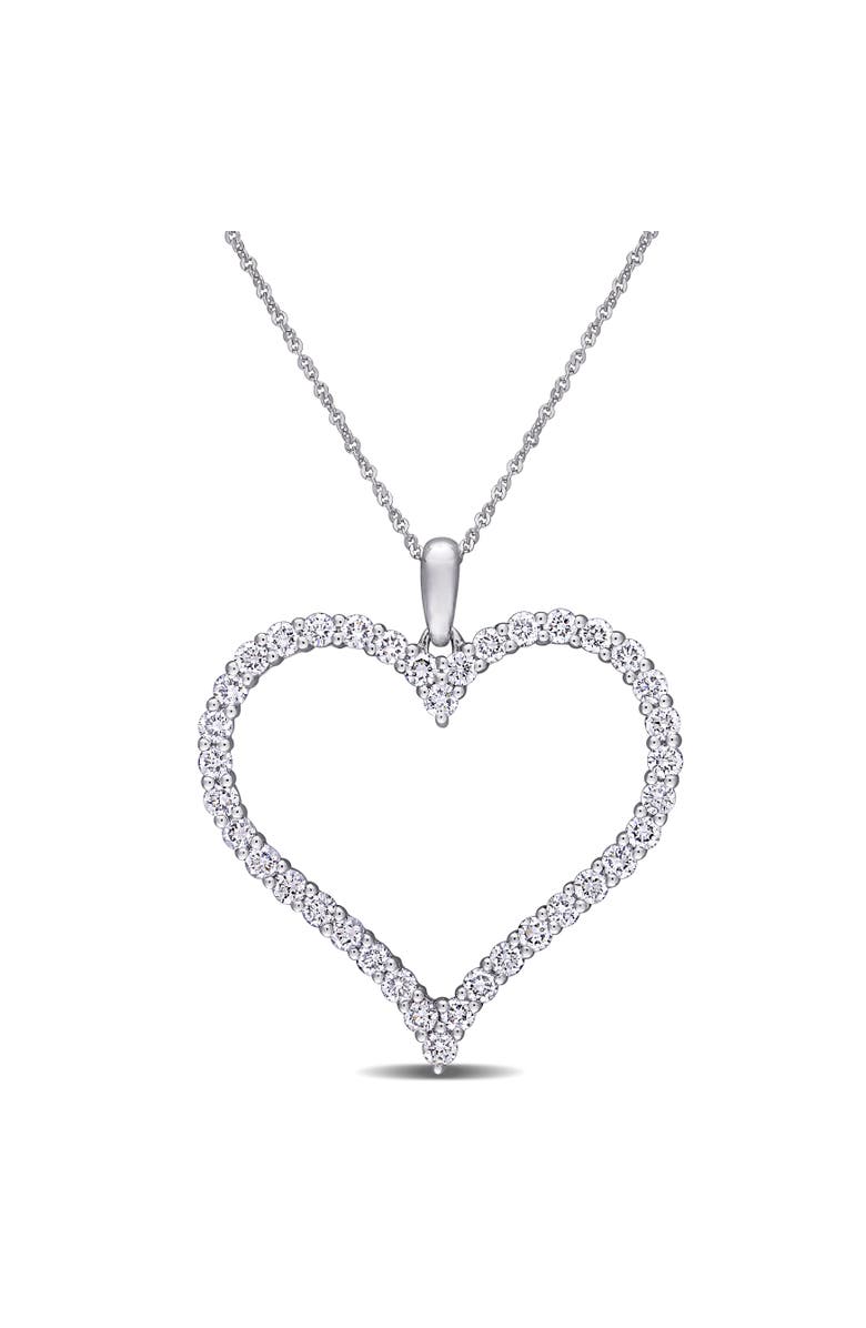 Julianna B. Lab-Grown Diamond Heart Necklace 14k, Main, color, White Gold