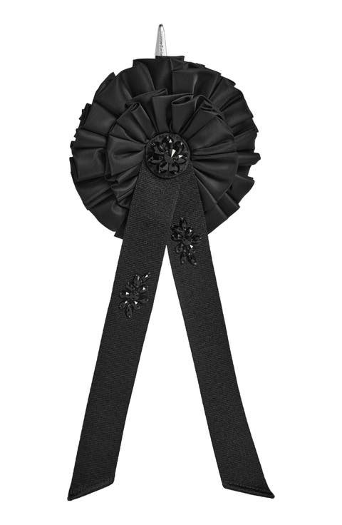 Crystal Embellished Ribbon Rosette Coin Purse Bag Charm
