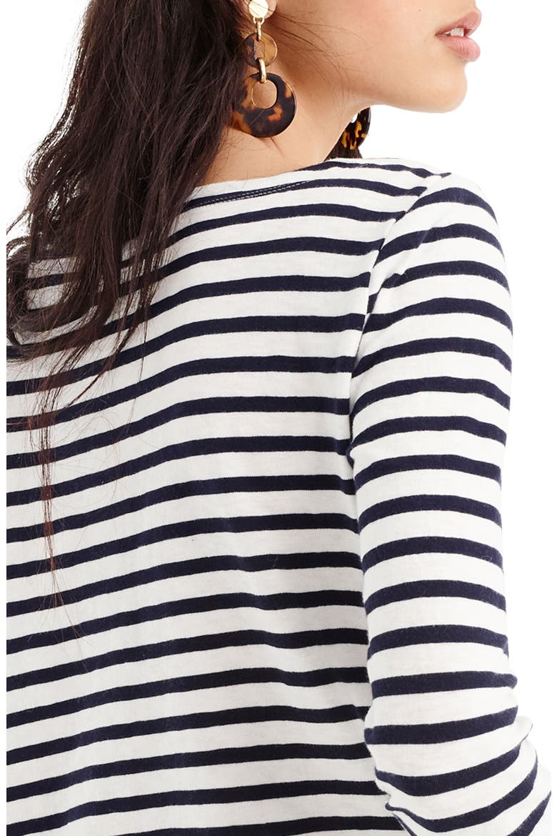 Stripe Boat Neck Tee, Alternate, color, IVORY NAVY