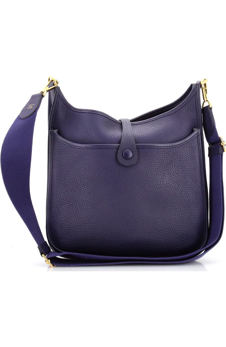 Pre-Owned Hermes Evelyne Bag Gen III Clemence PM, Alternate, color, Bleu Encre