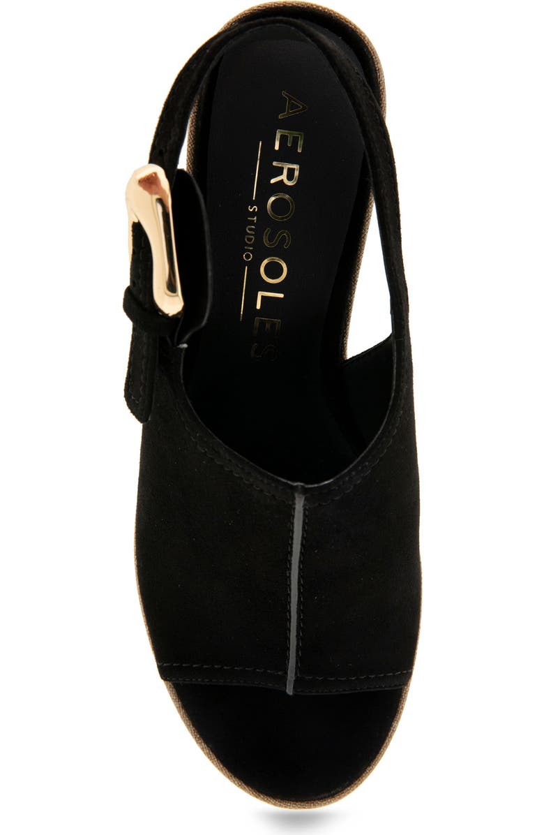 Aerosoles Zella Slingback Platform Sandal, Alternate, color, Black Suede