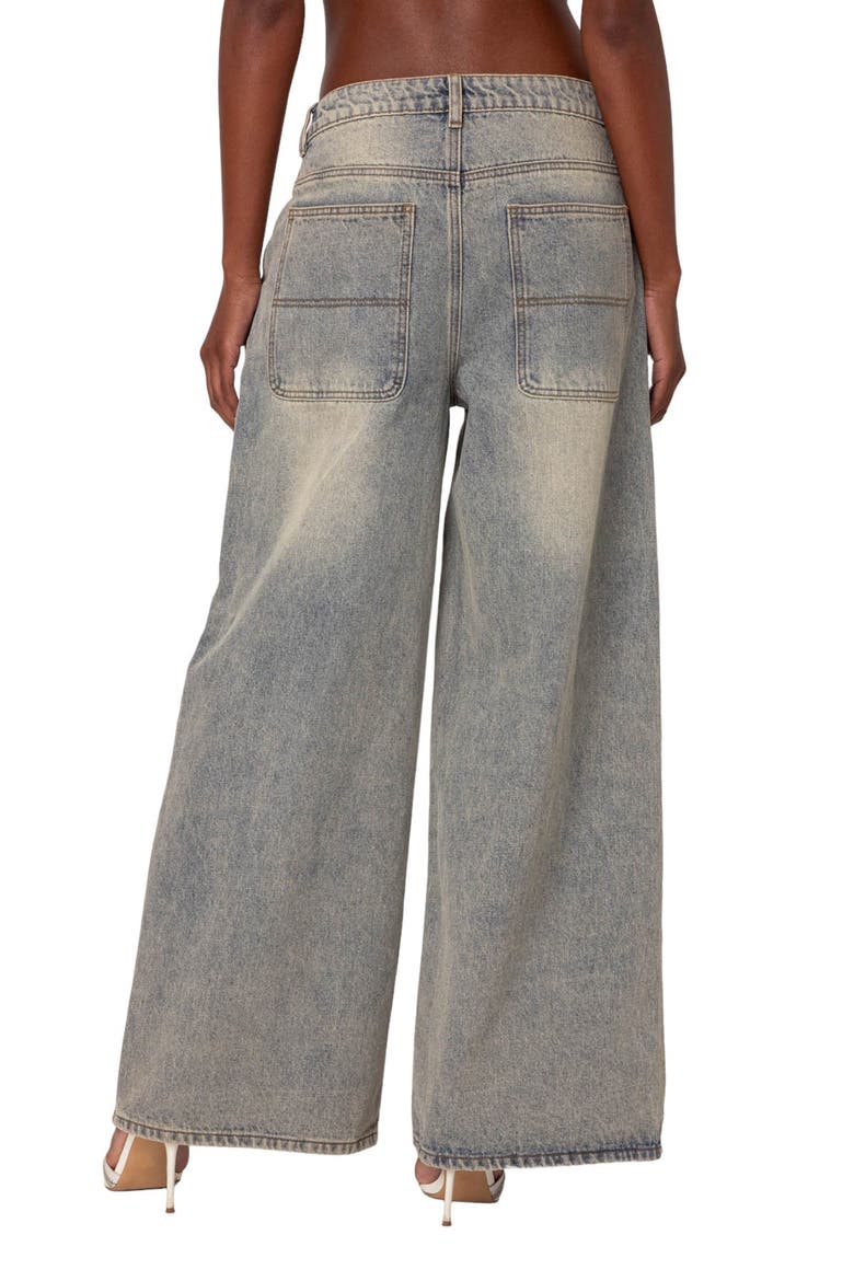 Baggy Wide Leg Jeans, Alternate, color, GRAY