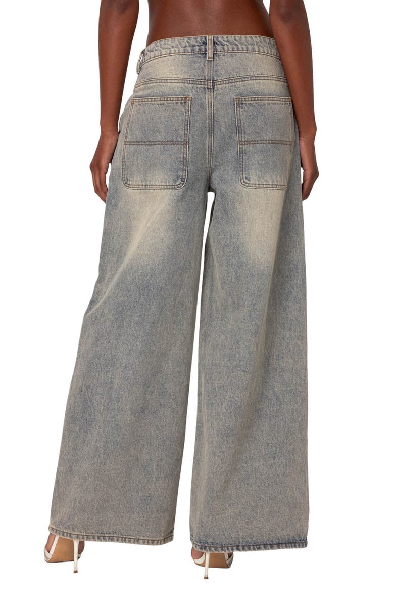 EDIKTED Baggy Wide Leg Jeans, Alternate, color, Gray
