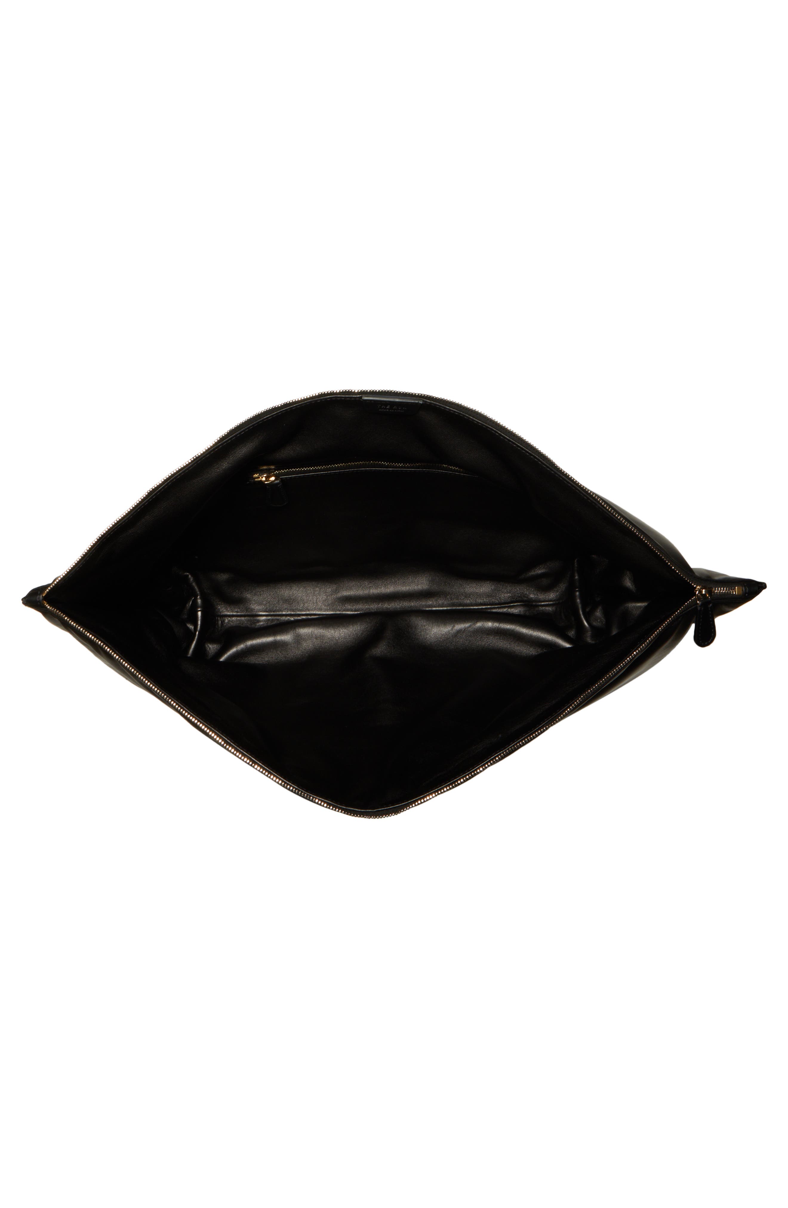 The Row Extra Large Dante Leather Clutch, Alternate, color, 