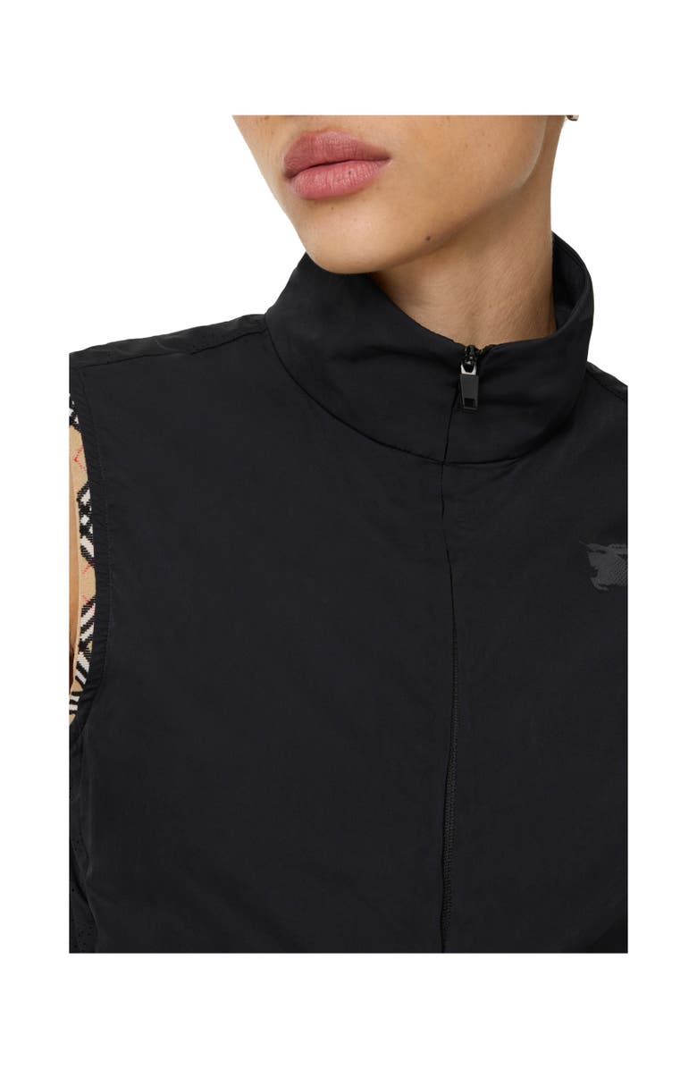 Burberry Stretch Nylon Gilet, Alternate, color, Black