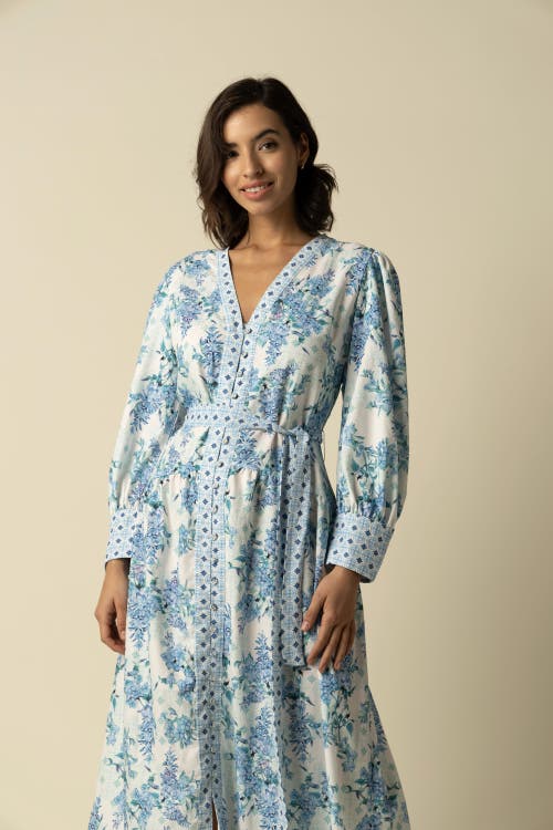 Raishma Aaliyah Blue Cotton Dress In Blue