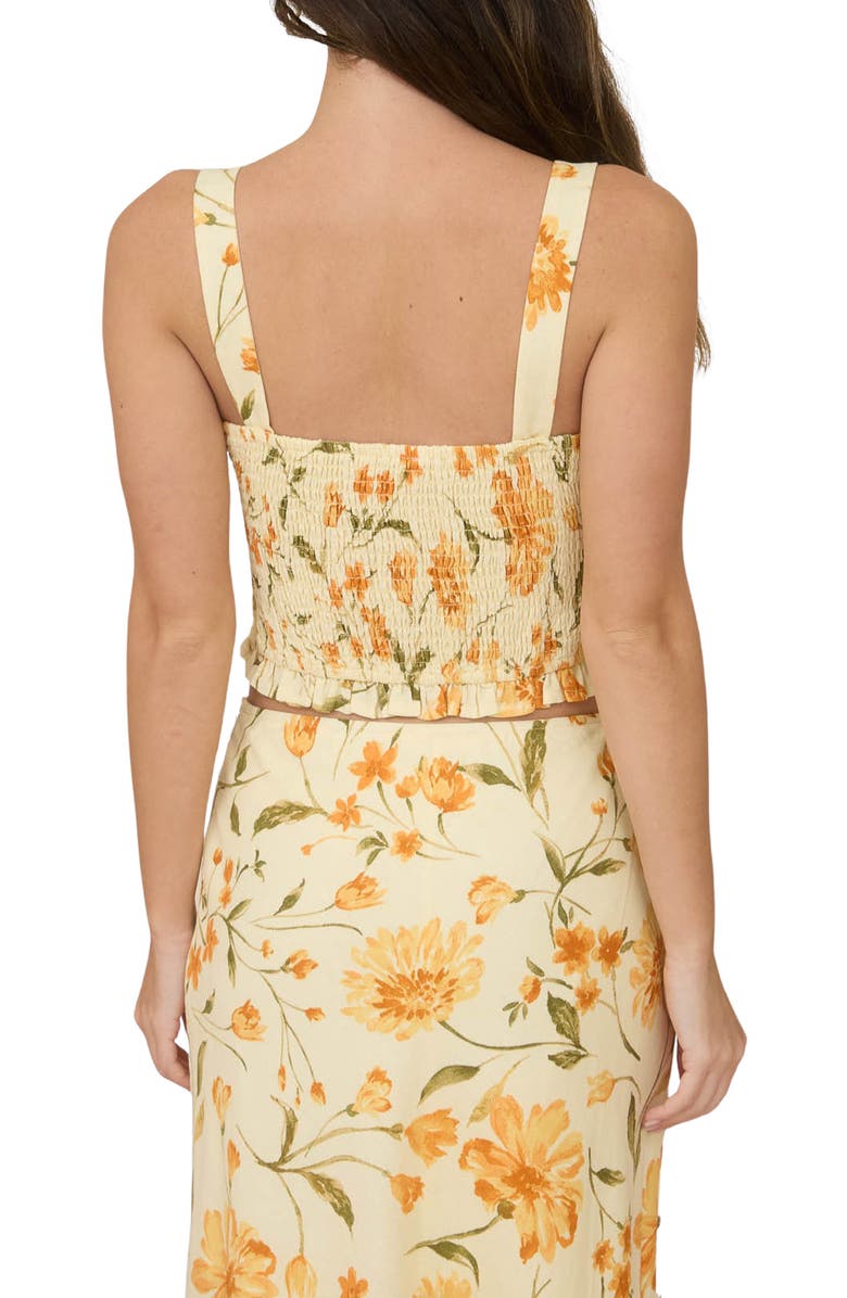 Blu Pepper Floral Ruffle Hem Woven Top, Alternate, color, Butter Yellow Multi