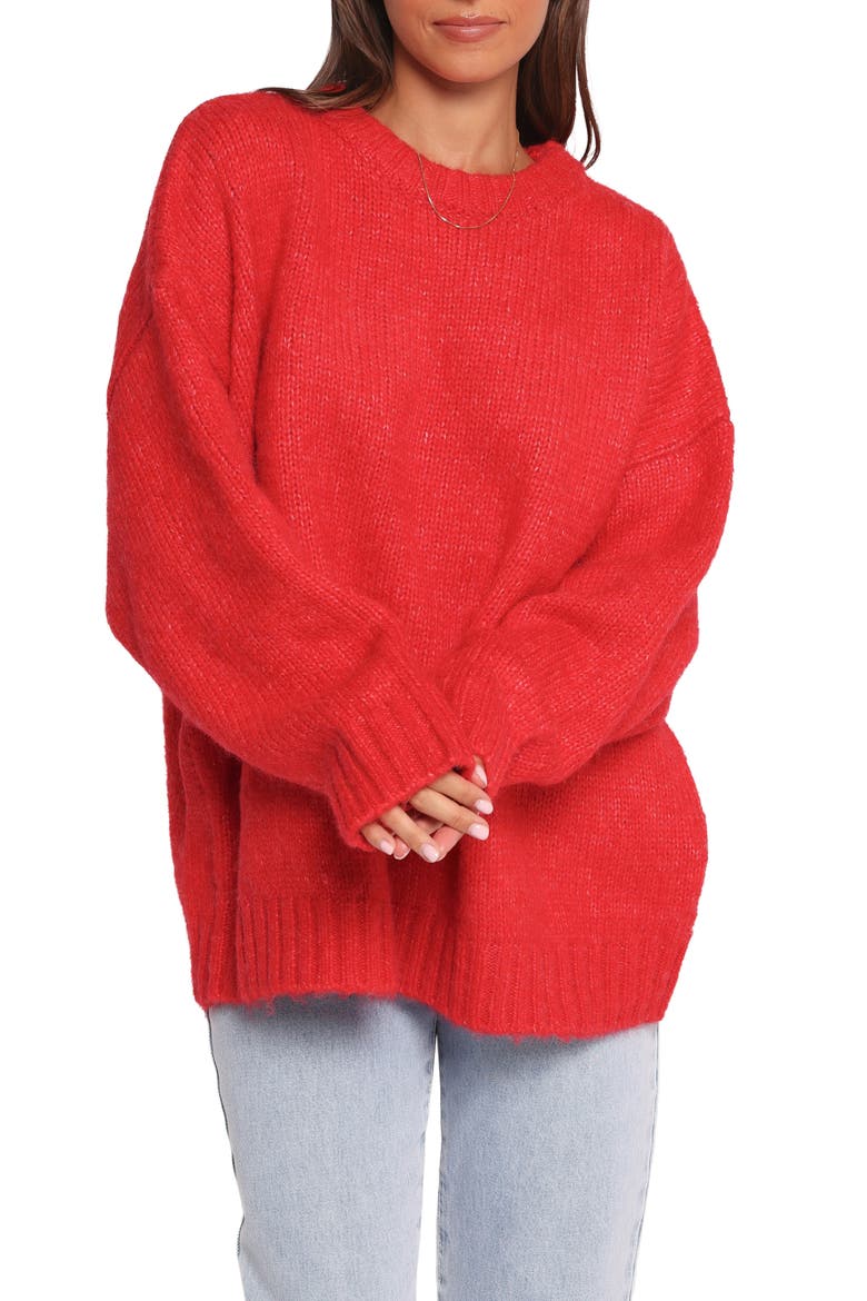 Llyod Oversize Crewneck Sweater, Main, color, RED