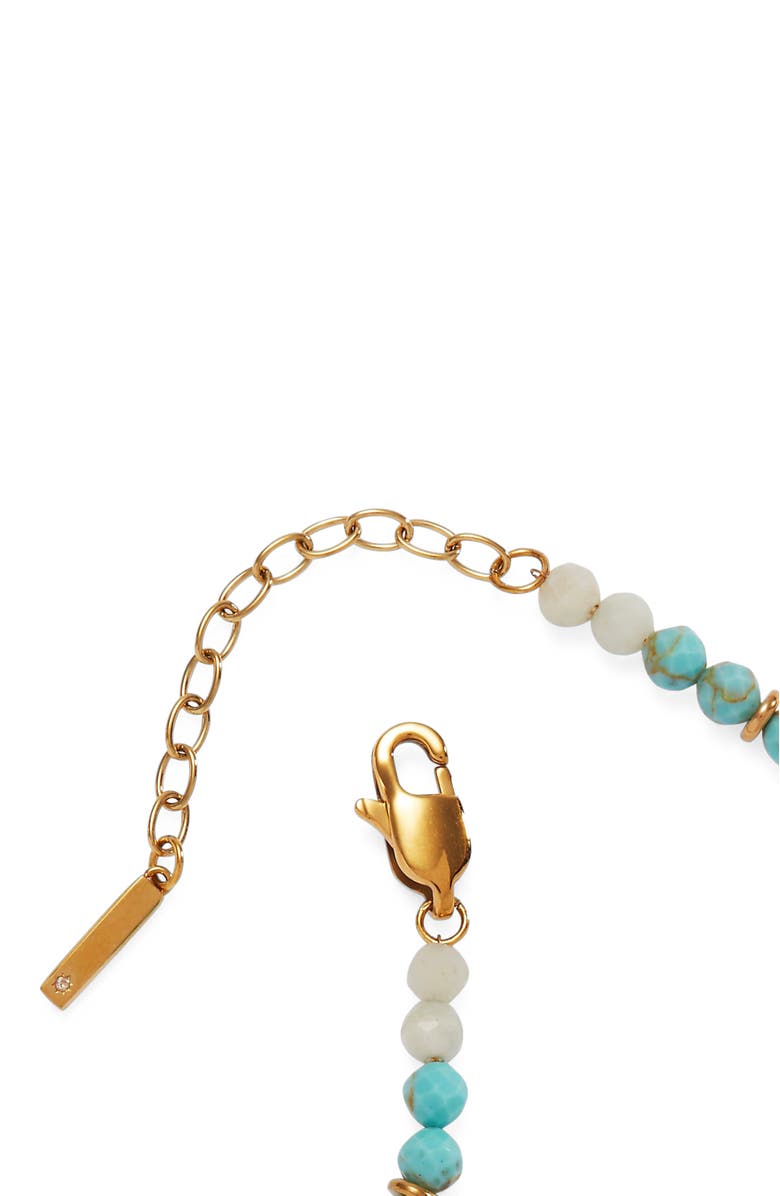 Alex and Ani Turquoise Ombre Semi-Precious Beaded Anklet, Alternate, color, Turquoise