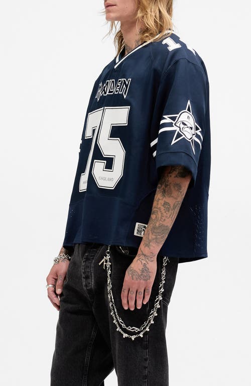 Represent X Iron Maiden Anniversary Number 75 Star-embellished Jersey In Blue