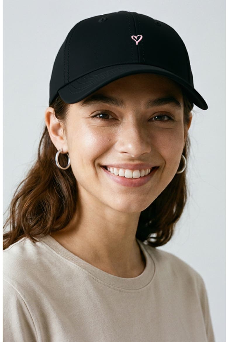 Mini Heart Dad Cap, Alternate, color, Black