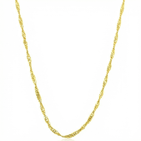 10k Gold Singapore Chain Necklace (18 inches)