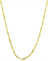 Bliss Diamond 10k Gold Singapore Chain Necklace