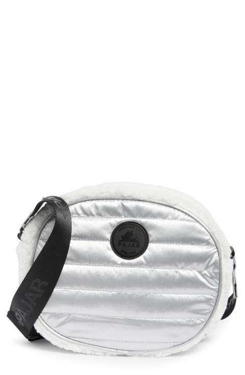 Circle Faux Shearling Crossbody Bag