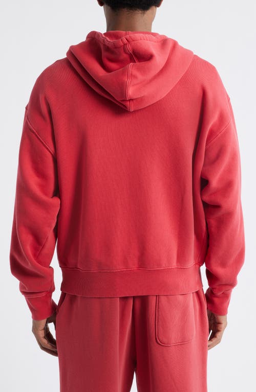 Elwood Core Oversize Terry Full Zip Hoodie In Red