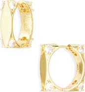 EYE CANDY LOS ANGELES Malu Square Cubic Zirconia Hoop Earrings