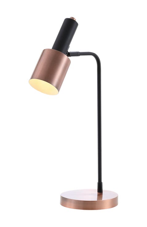 Brady 22" Metal LED Task Table Lamp, Copper/Black