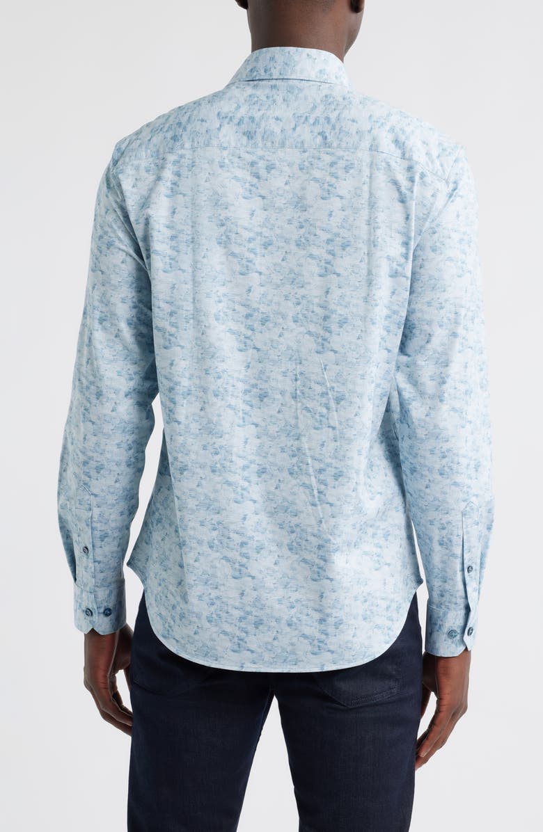 Bugatchi Jimmy OoohCotton<sup>®</sup> Abstract Floral Button-Up Shirt, Alternate, color, Aloe