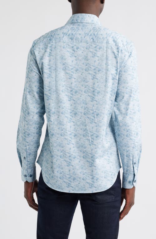 Bugatchi Jimmy Ooohcotton® Abstract Floral Button-up Shirt In Blue