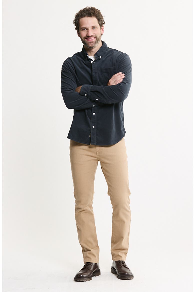 Stretch Corduroy Button-Down Shirt, Alternate, color, DARK INDIGO