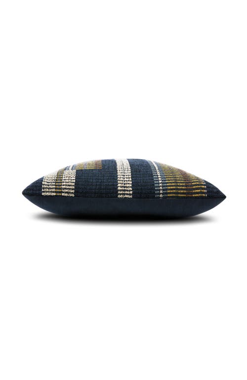 Elaine Smith Voyage Indigo Textured With Chenille Indoor & Outdoor Woven Accent Pillow