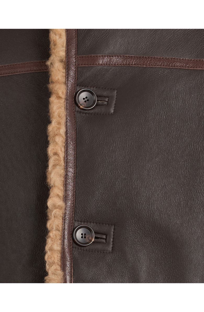 Bally Coat in And Shearling, Alternate, color, Brown