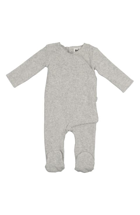 Velour Cotton Blend Wrap Footie (Baby)