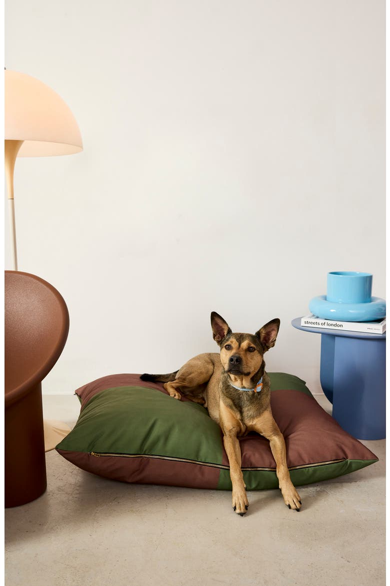 Fritz Checkered Dog Bed, Alternate, color, BROWN/ GREEN