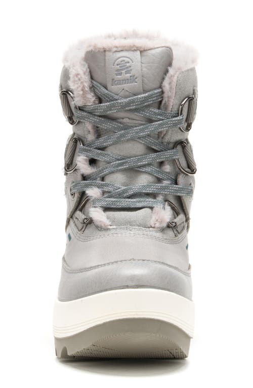Kamik Celeste Faux Shearling Lined Waterproof Snow Boot In Gray