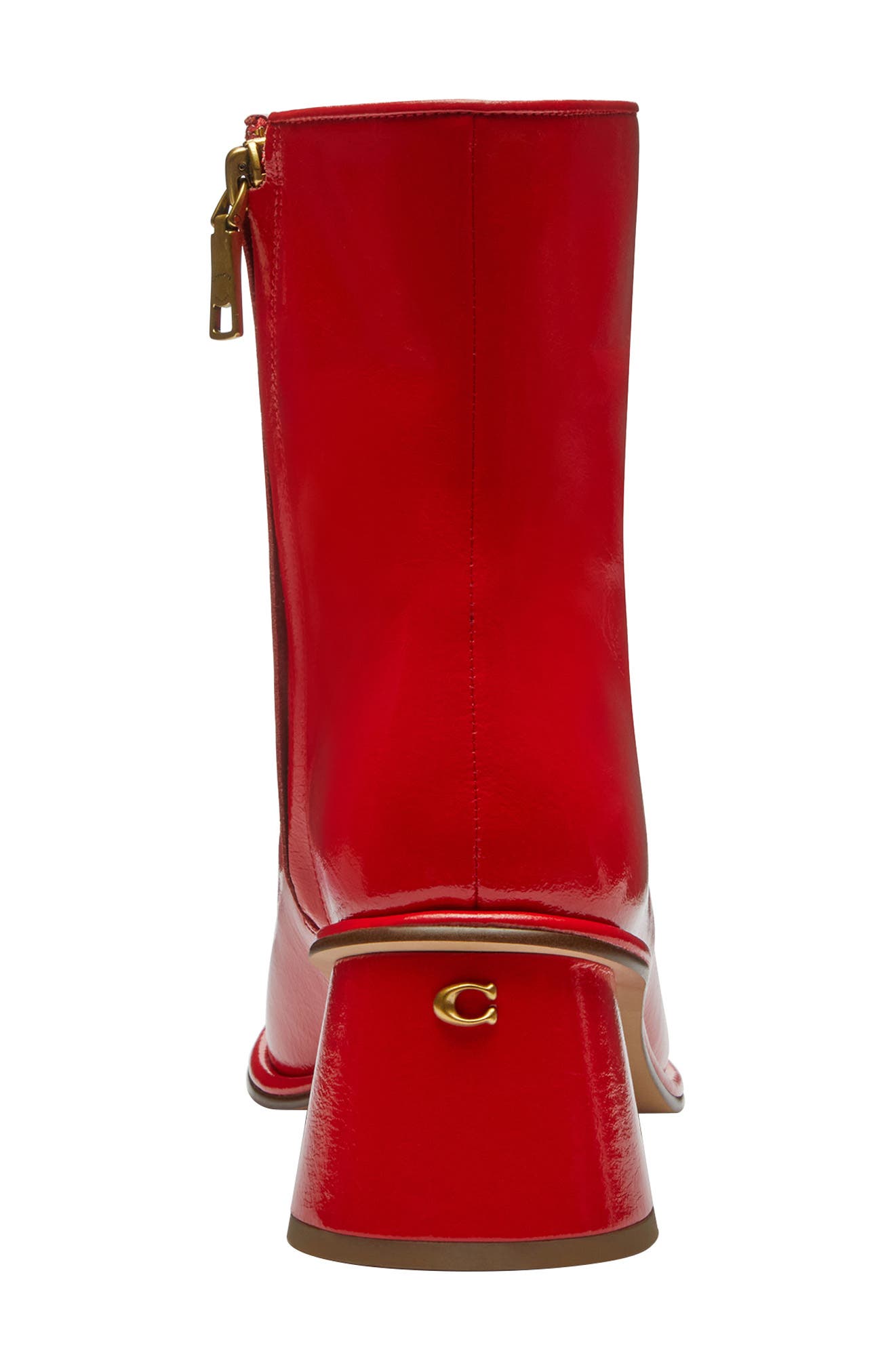 COACH Gigi Glazed Bootie, Alternate, color, Bright Red