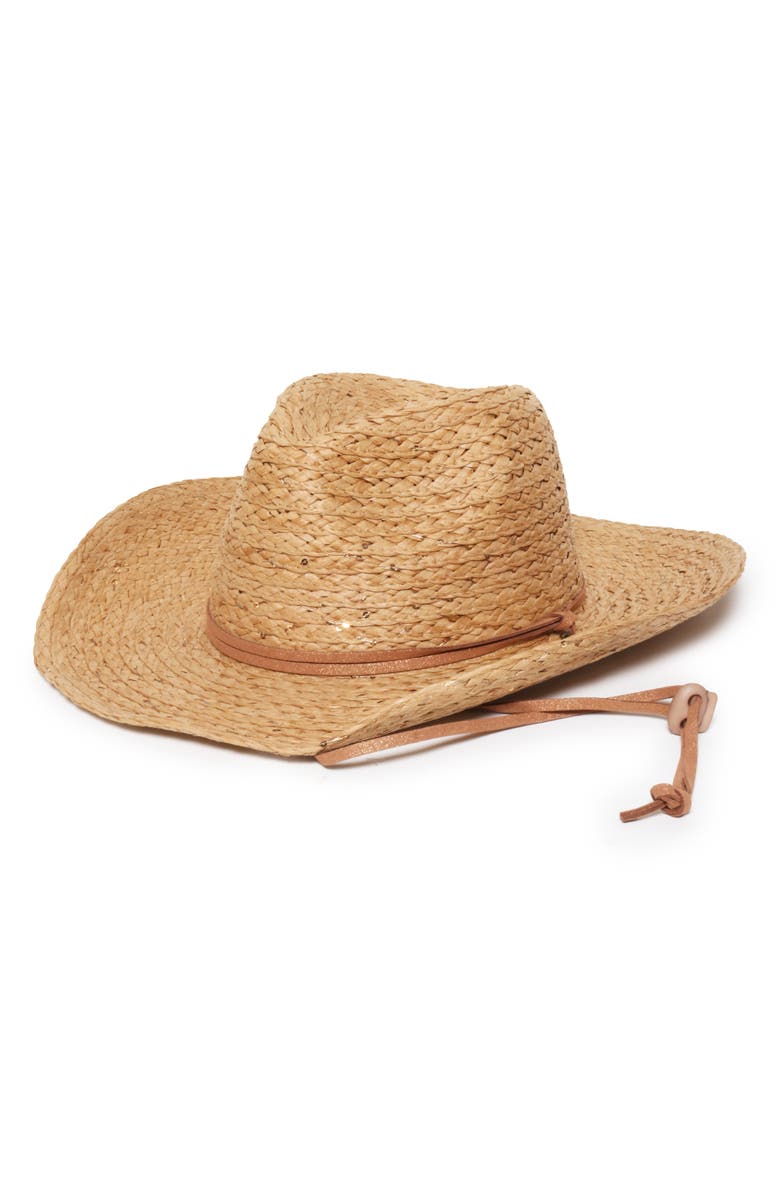 David & Young Sequin Woven Cowboy Hat, Alternate, color, 