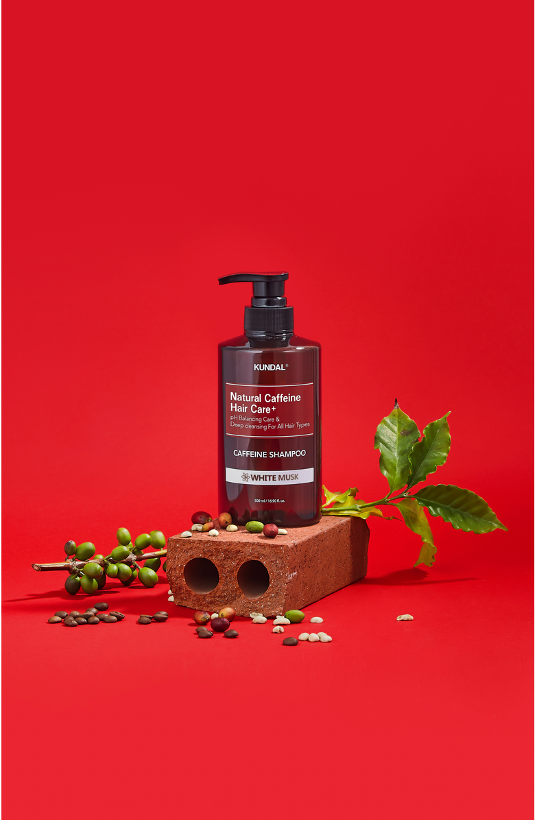 KUNDAL Caffeine Scalp Care Shampoo White Musk 2 Pack, Alternate, color, Brown