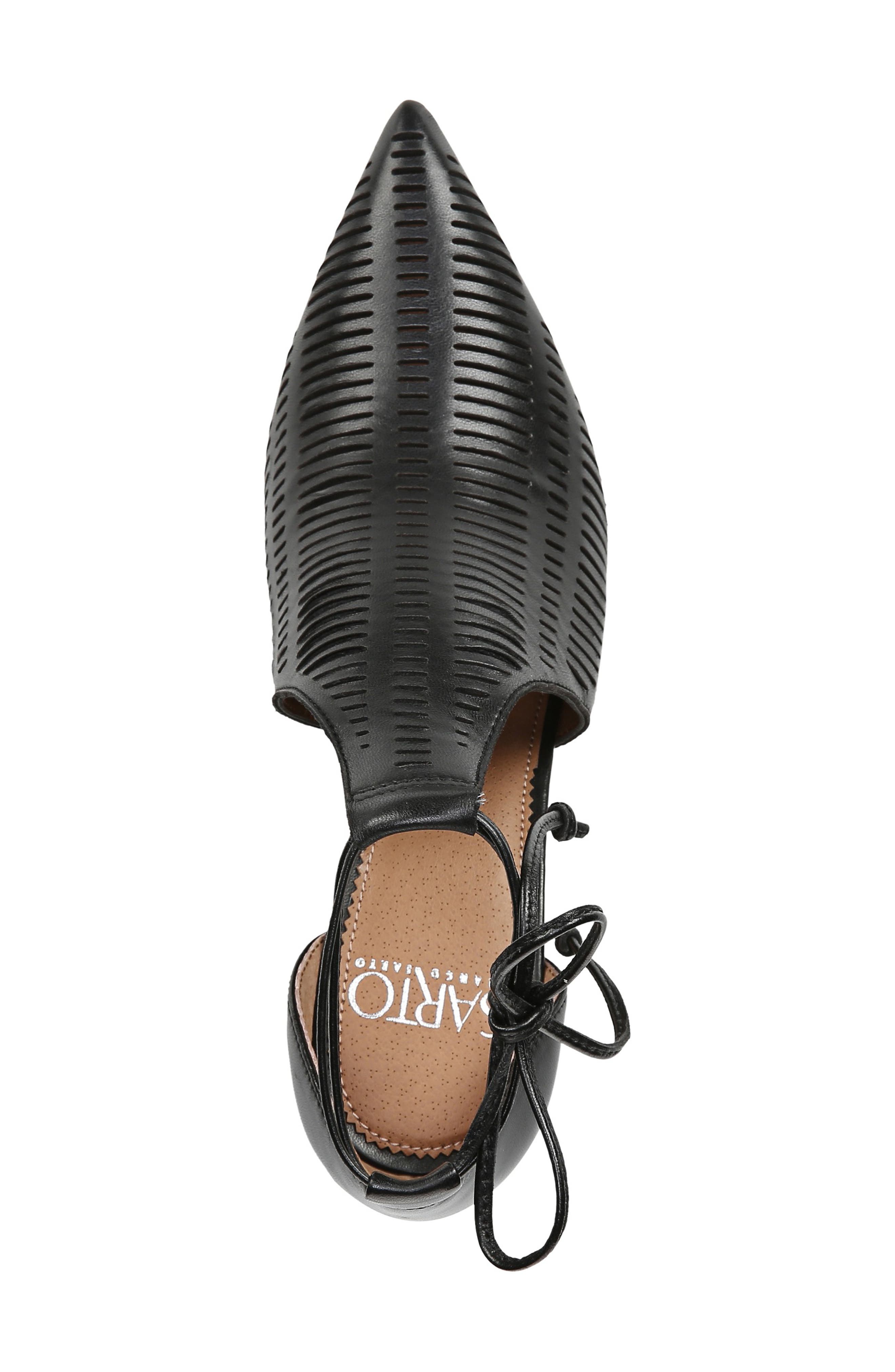 Krista Perforated Ankle Wrap Pump, Alternate, color, BLACK LEATHER
