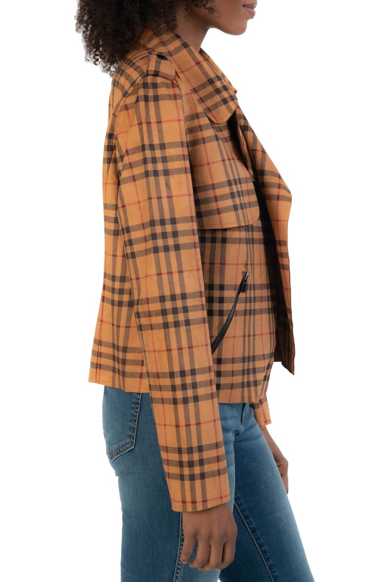 KUT from the Kloth Jacee Plaid Draped Moto Jacket, Alternate, color, 