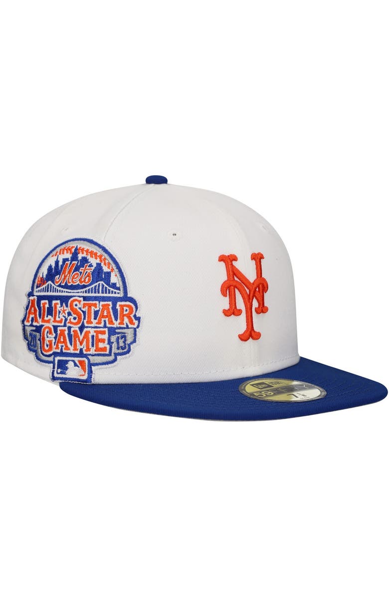 New Era Men's New Era White/Royal New York Mets Major Sidepatch 59FIFTY Fitted Hat, Main, color, White