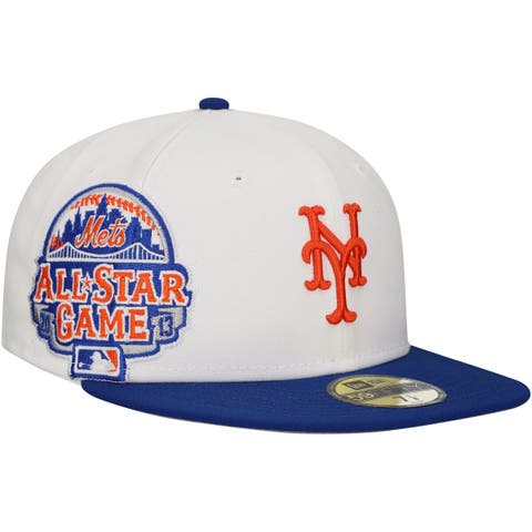 Men's New Era White/Royal New York Mets Major Sidepatch 59FIFTY Fitted Hat