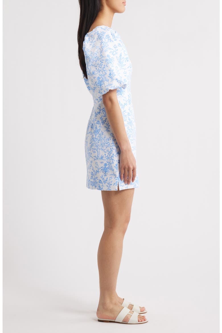 Justina Puff Sleeve Skirted Romper, Alternate, color, RESORT WHITE TALL TALES