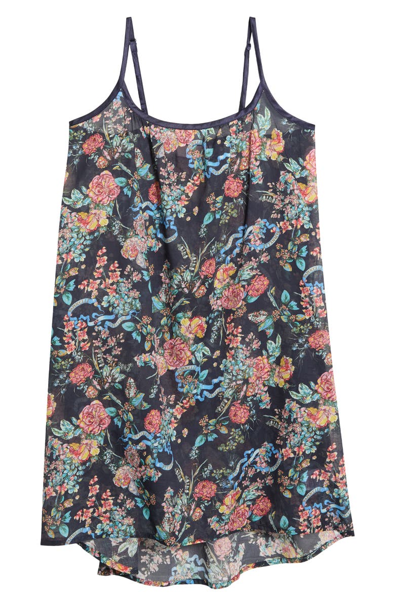 Papinelle Layla Floral Cotton Nightgown, Alternate, color, Navy