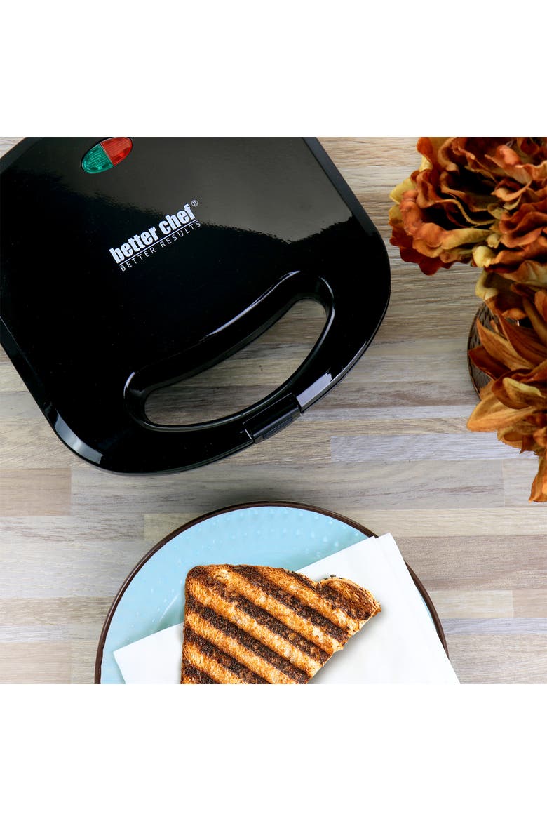 Nonstick Panini Contact Grill, Alternate, color, Black