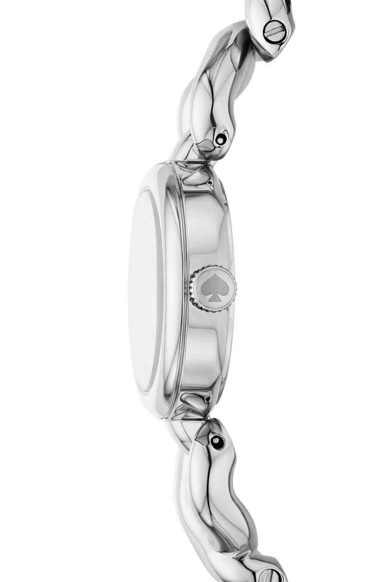 Kate Spade New York monroe twist bracelet watch, 24mm, Alternate, color, Silver
