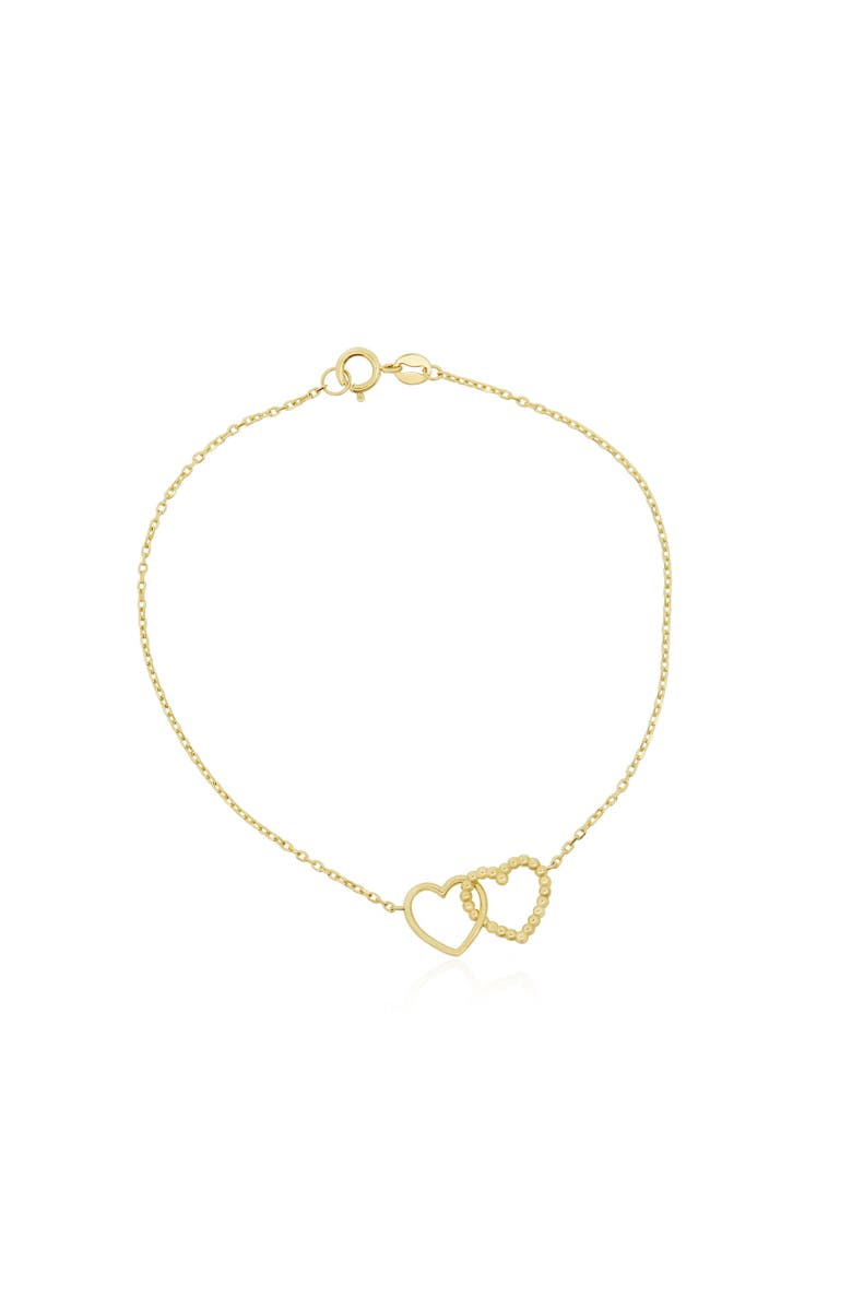 The Lovery Fine Jewelry Gold Interlocking Heart Bracelet, Main, color, Yellow Gold