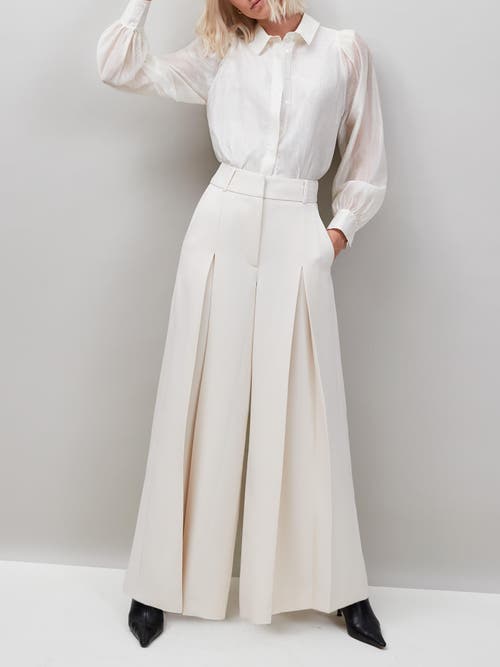 Ro&zo Pleat Detail Wide Leg Trousers In White