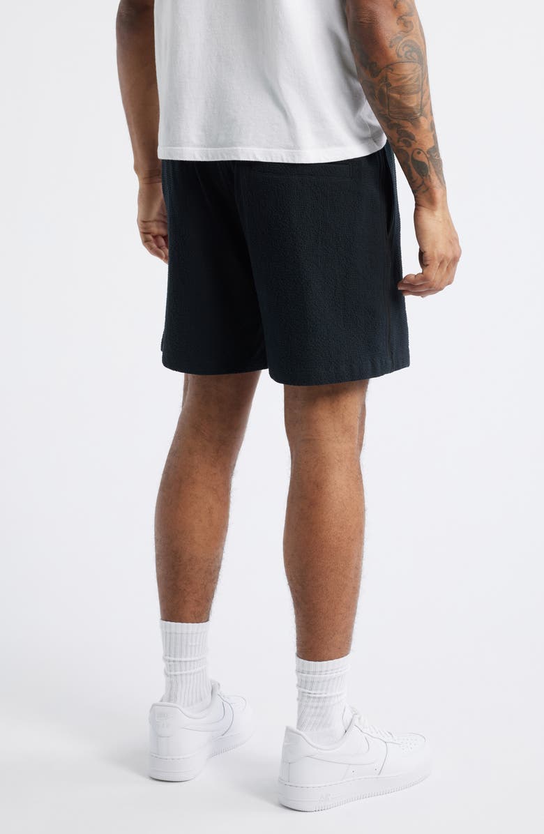 Billionaire Boys Club BB Solar Cotton Seersucker Drawstring Shorts, Alternate, color, Black