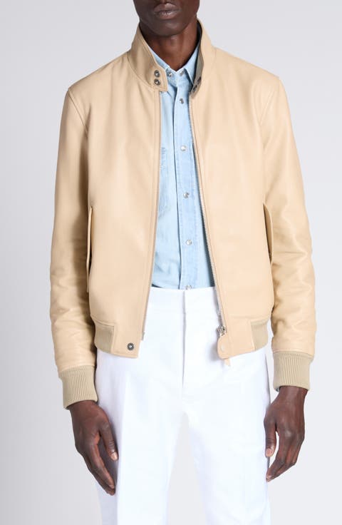 Tumbled Leather Harrington Jacket