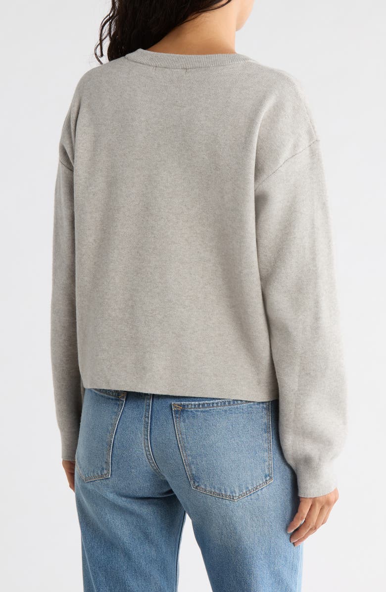 Vigoss Bear Crop Sweater, Alternate, color, Heather Grey