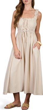 AUGUST SKY Bow Empire Waist Sundress
