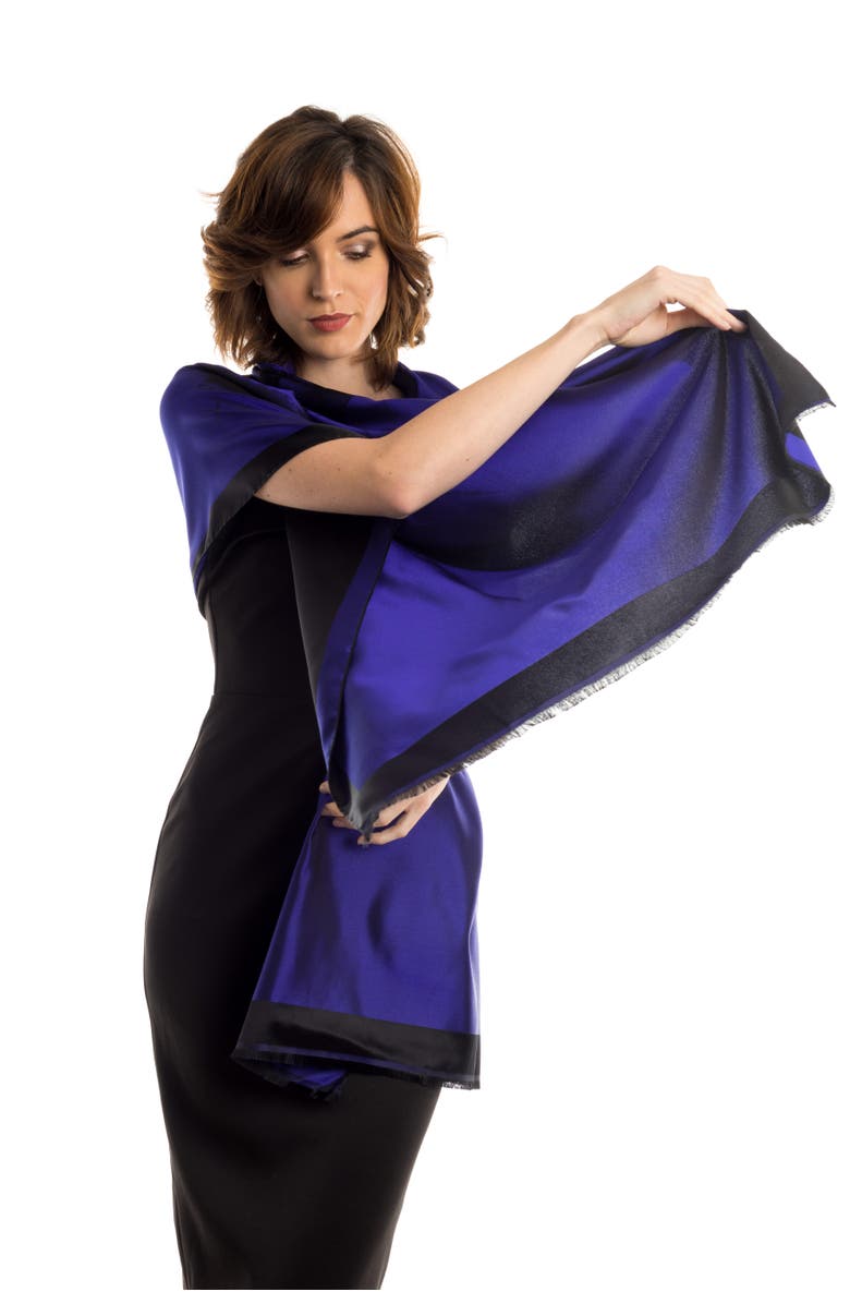Elizabetta Fortuna - Silk Scarf/Shawl for Women, Alternate, color, Sapphire